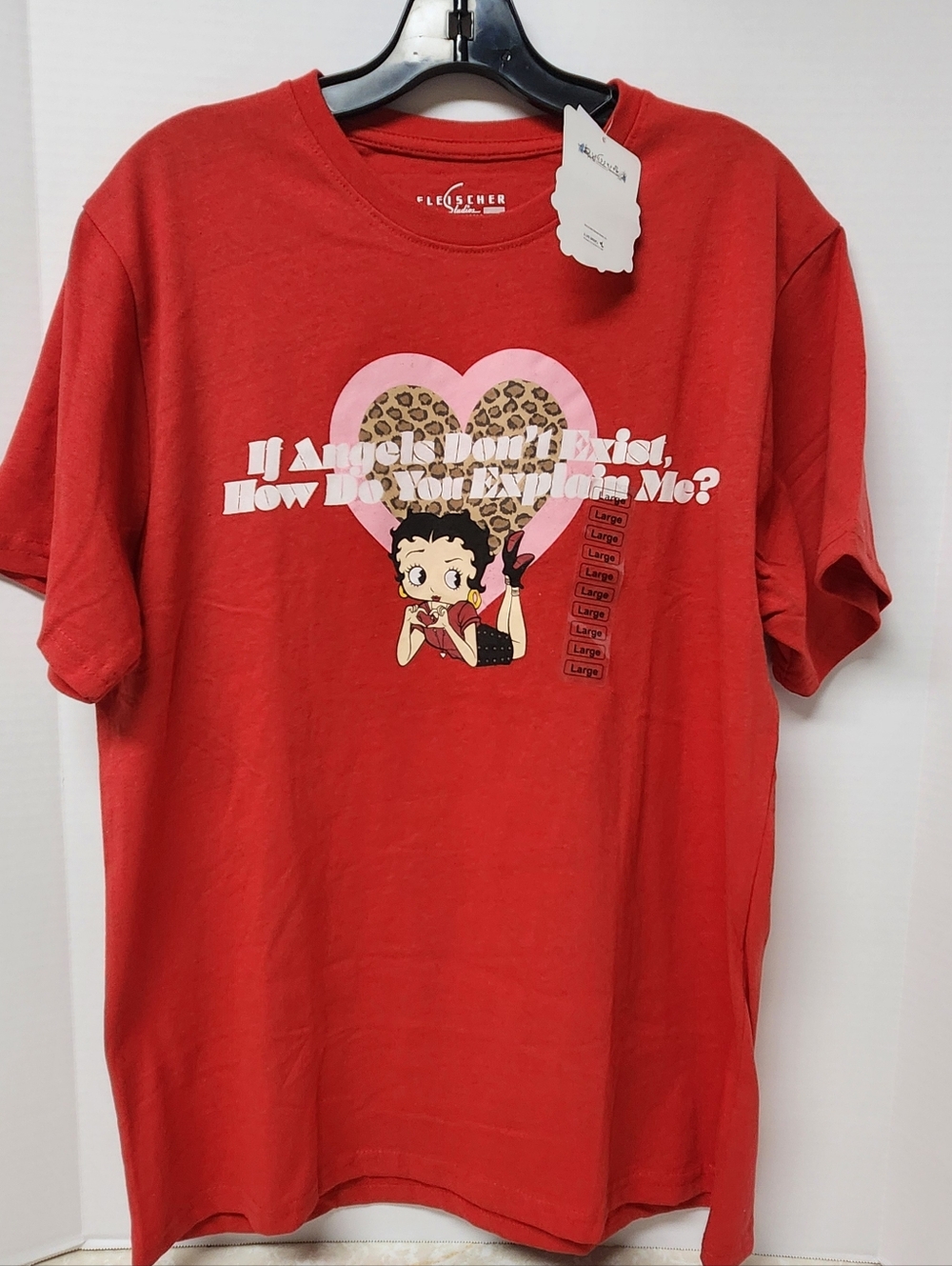 Betty Boop Angels Red T-Shirt Sz Large